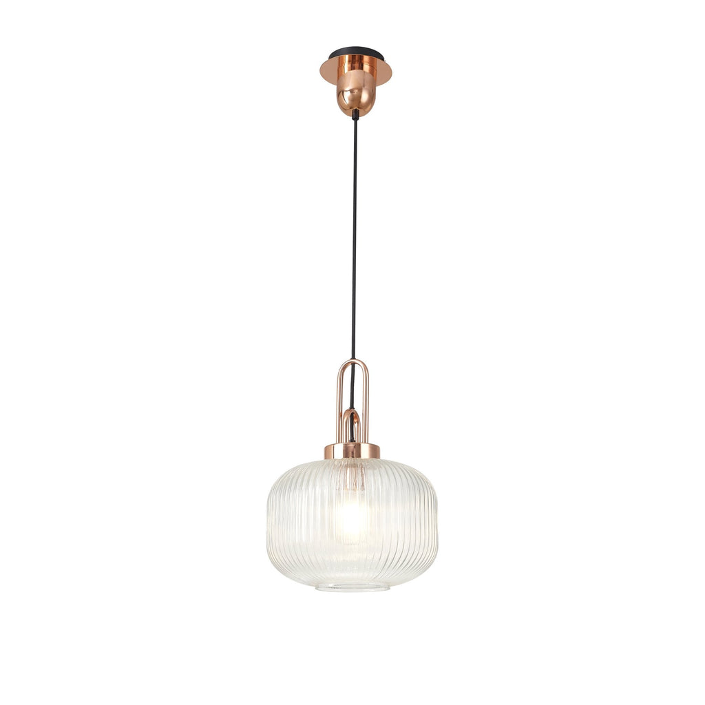 NLK05279 Amsterdam 1 Light Pendant Copper Matt Black