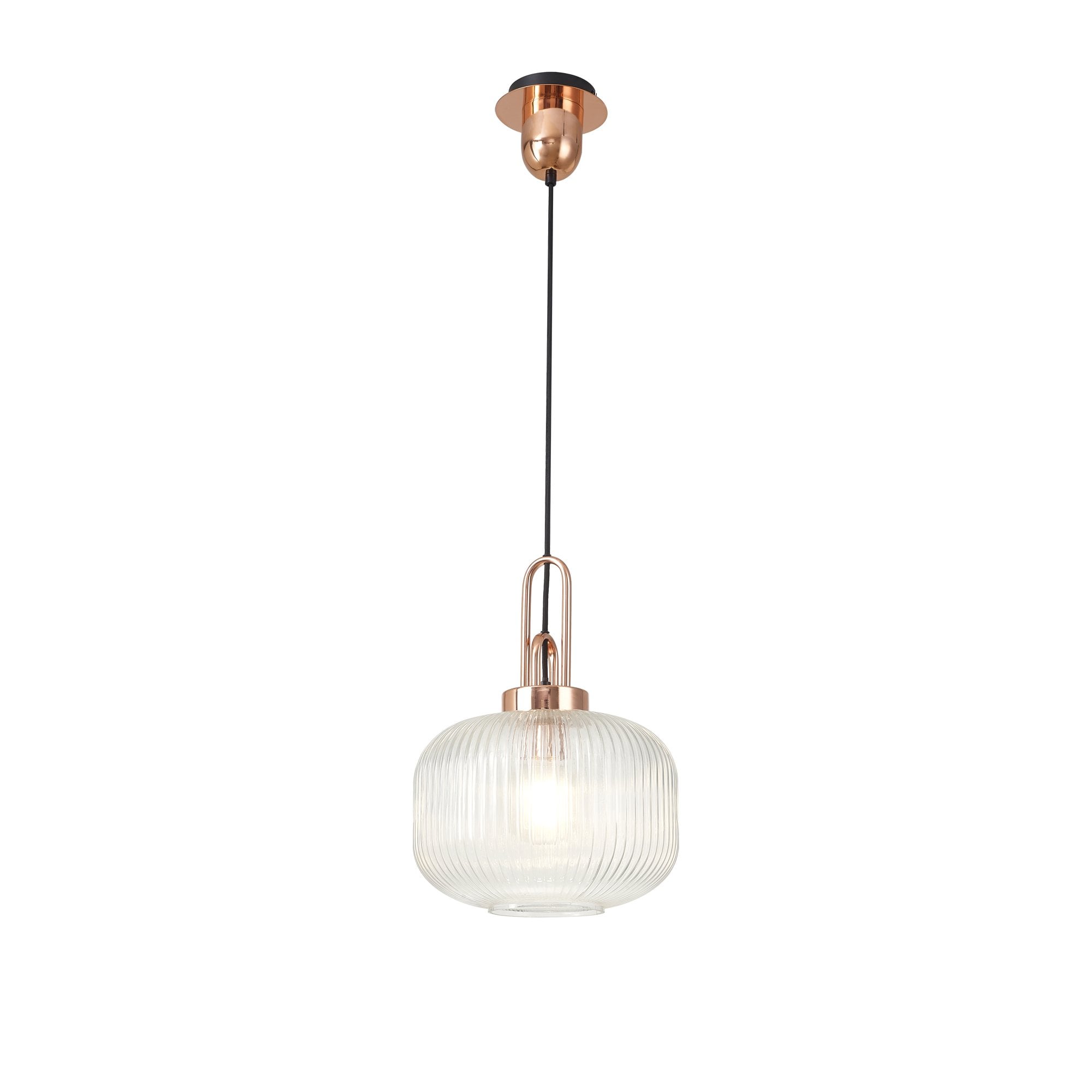 NLK05279 Amsterdam 1 Light Pendant Copper Matt Black