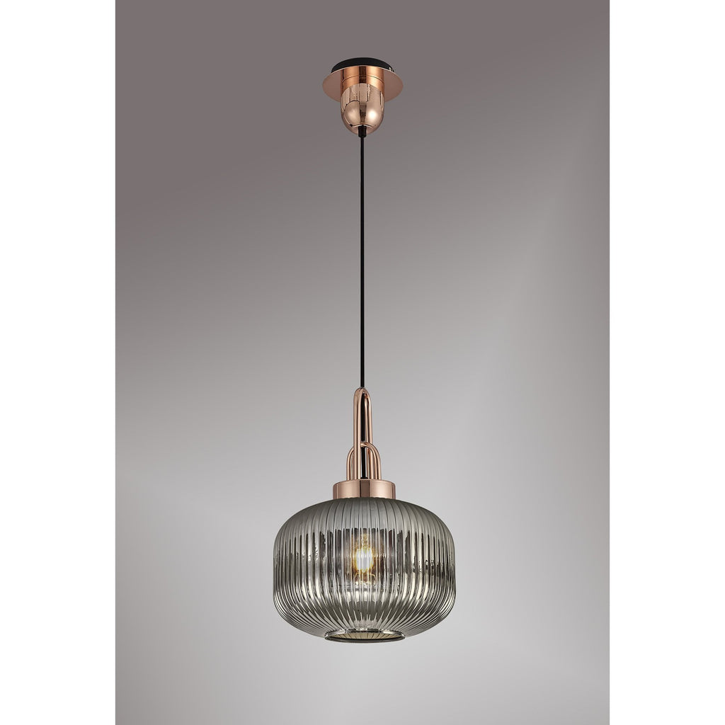 NLK05289 Amsterdam 1 Light Pendant Copper Matt Black