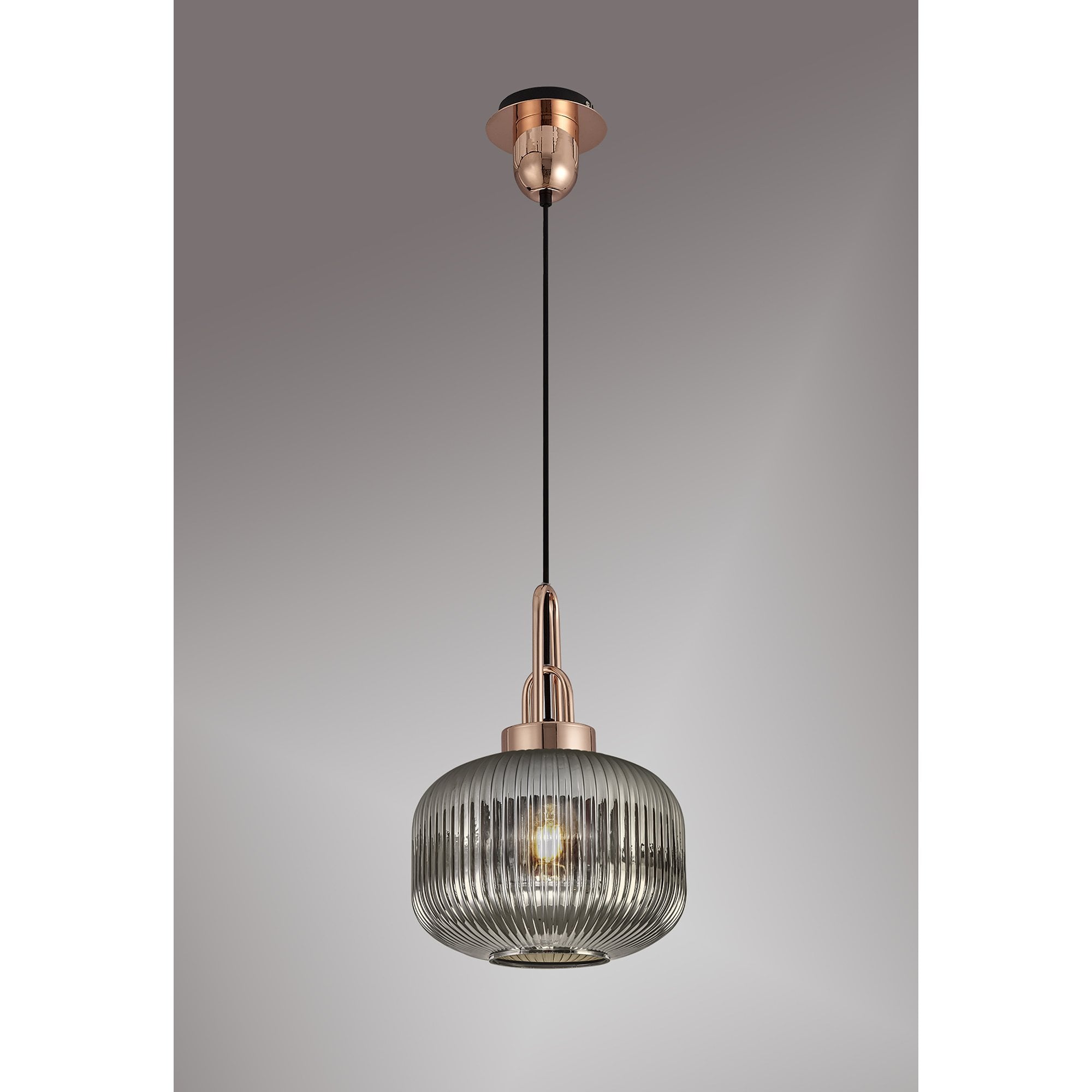 NLK05289 Amsterdam 1 Light Pendant Copper Matt Black