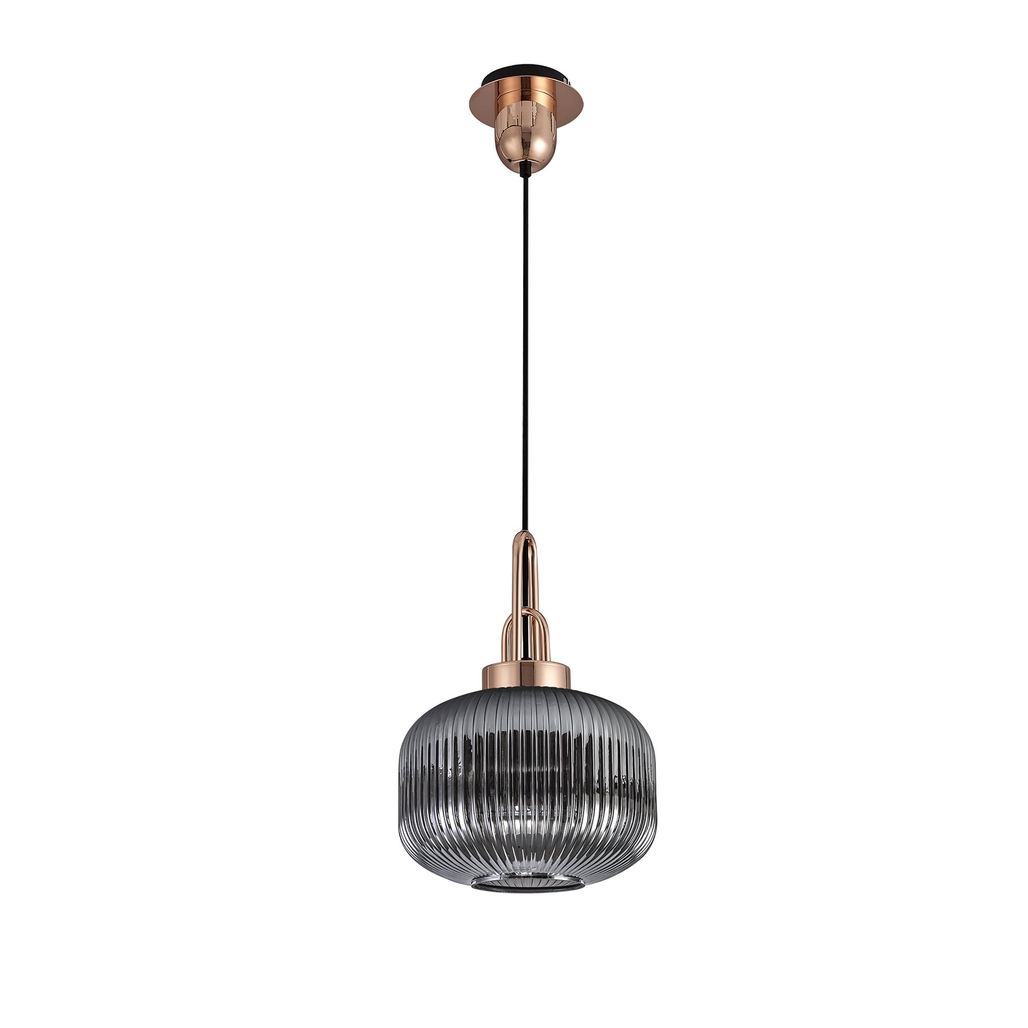 NLK05289 Amsterdam 1 Light Pendant Copper Matt Black