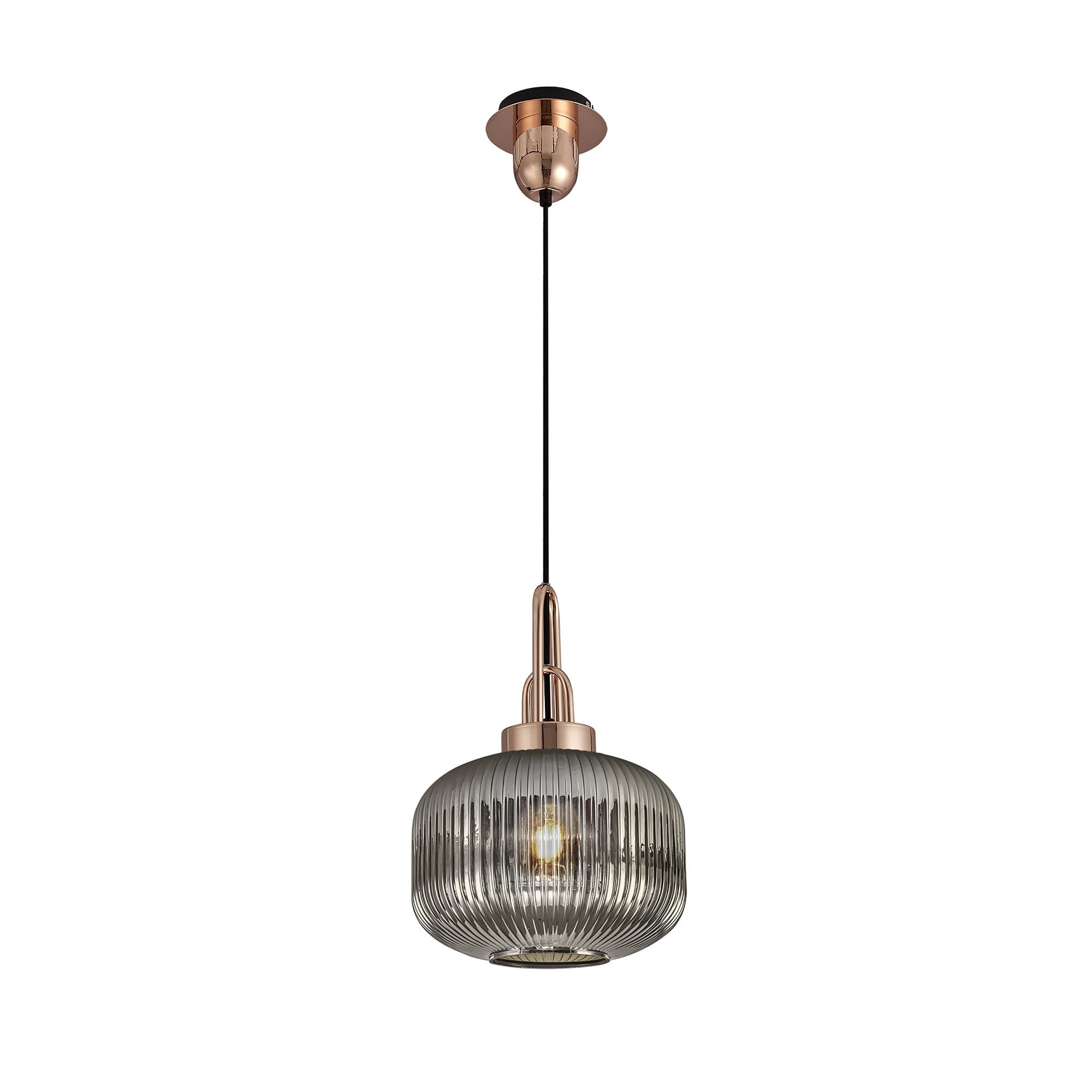 NLK05289 Amsterdam 1 Light Pendant Copper Matt Black