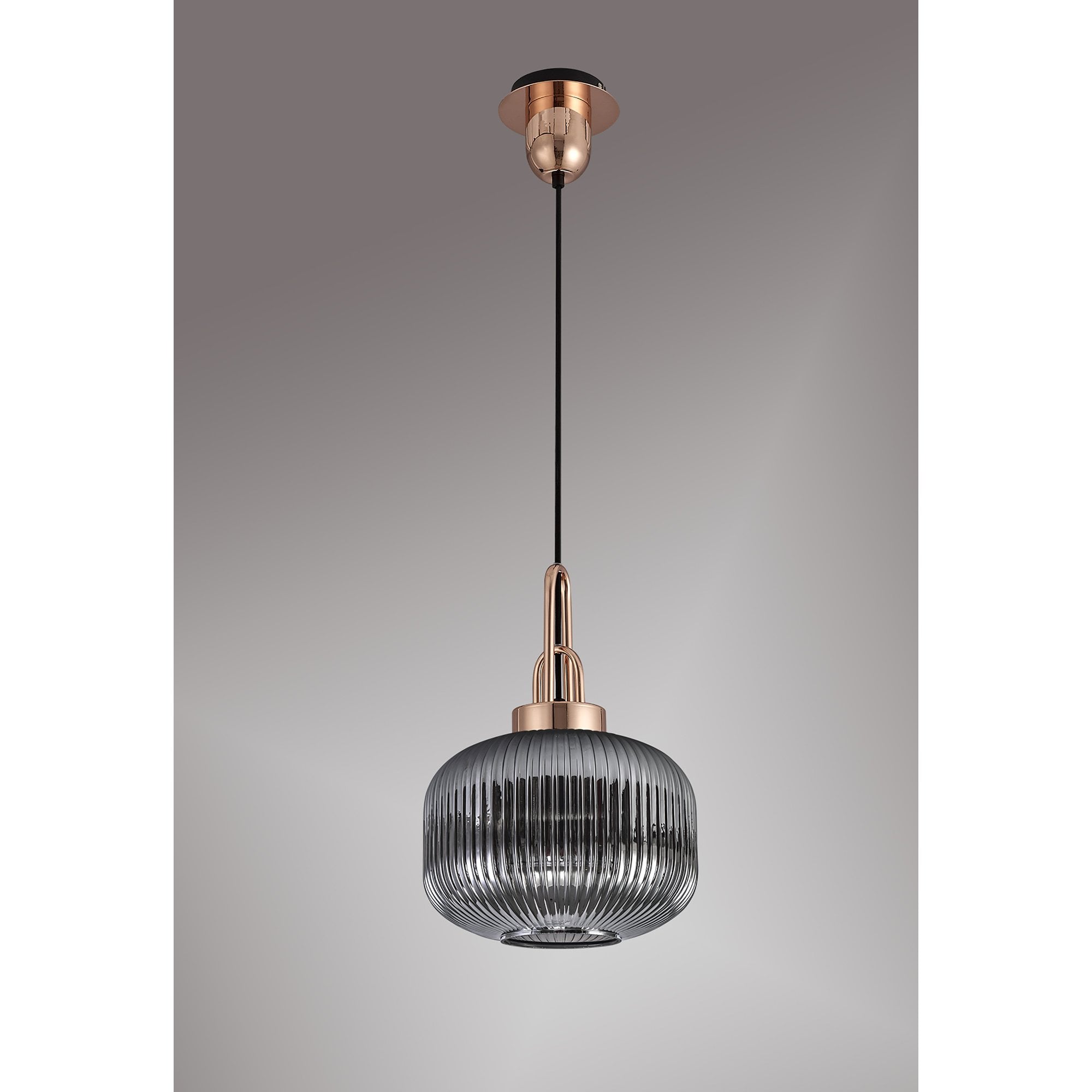NLK05289 Amsterdam 1 Light Pendant Copper Matt Black