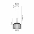 NLK05299 Amsterdam 1 Light Pendant Copper Matt Black