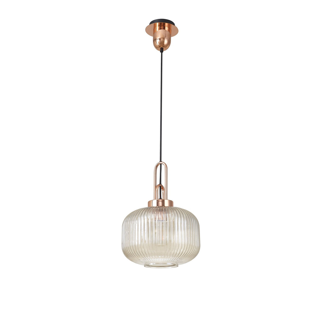 NLK05299 Amsterdam 1 Light Pendant Copper Matt Black