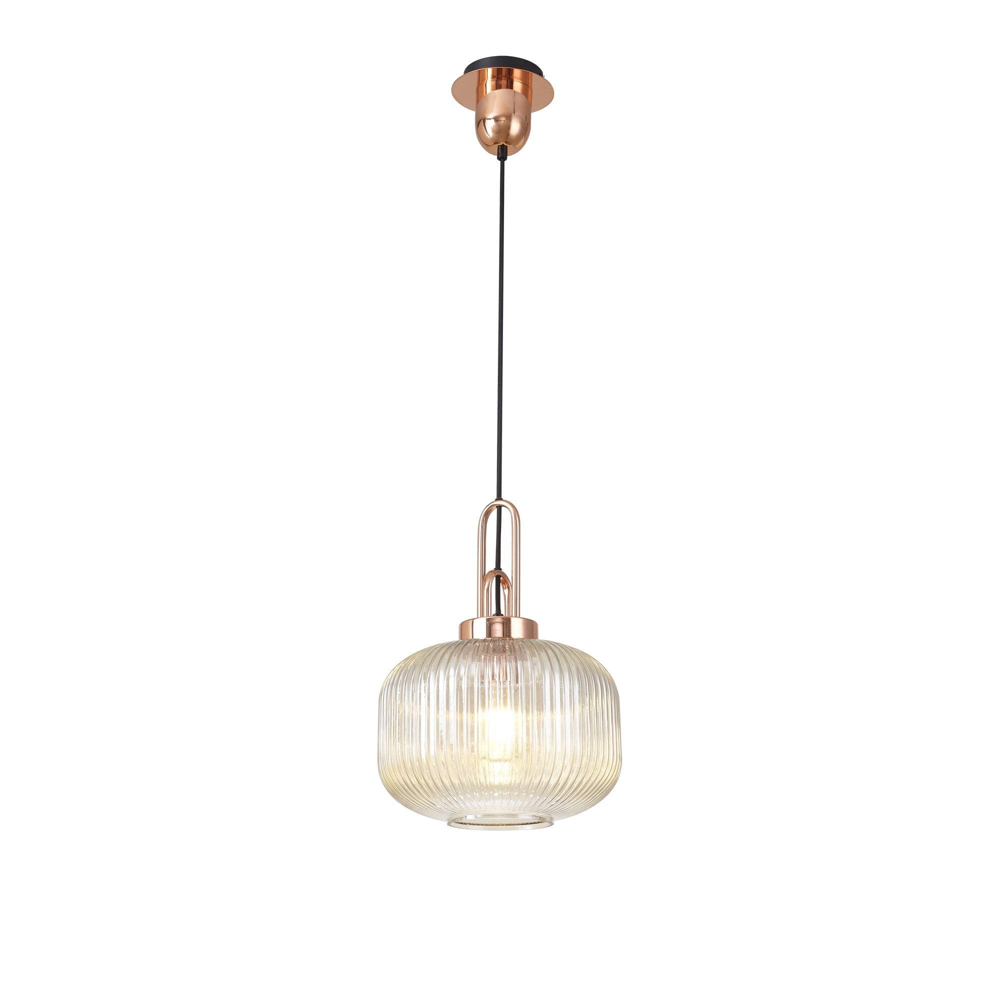 NLK05299 Amsterdam 1 Light Pendant Copper Matt Black