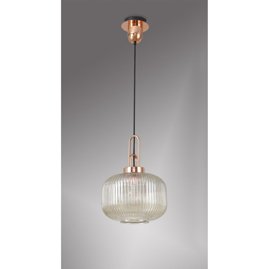 NLK05299 Amsterdam 1 Light Pendant Copper Matt Black