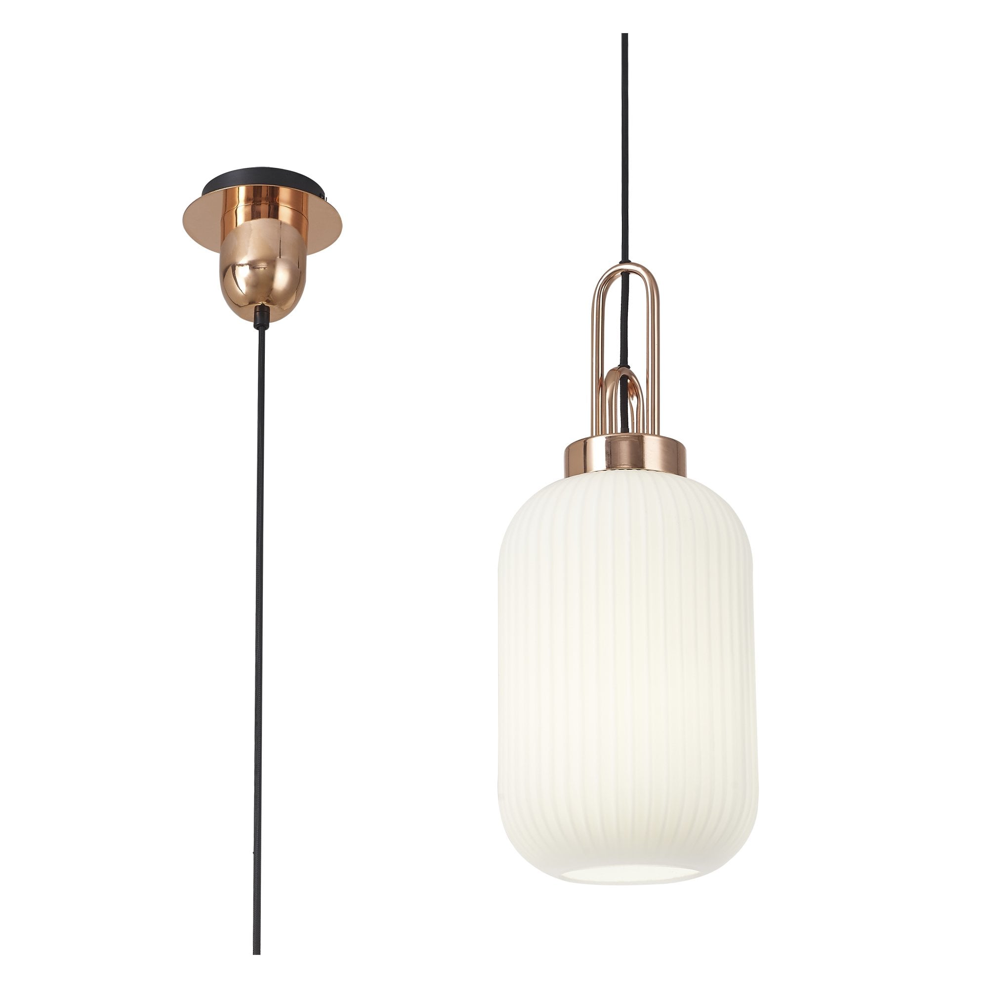 NLK05309 Amsterdam 1 Light Pendant Copper Matt Black