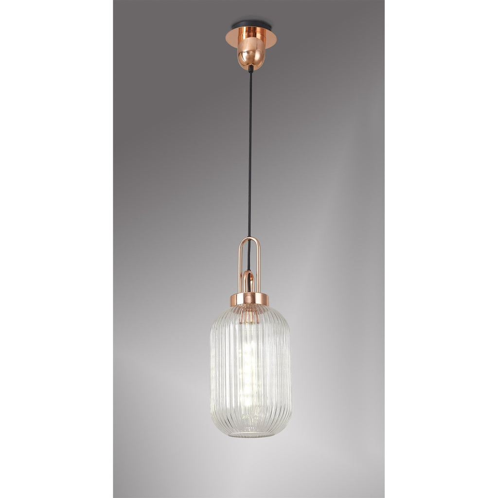 NLK05319 Amsterdam 1 Light Pendant Copper Matt Black