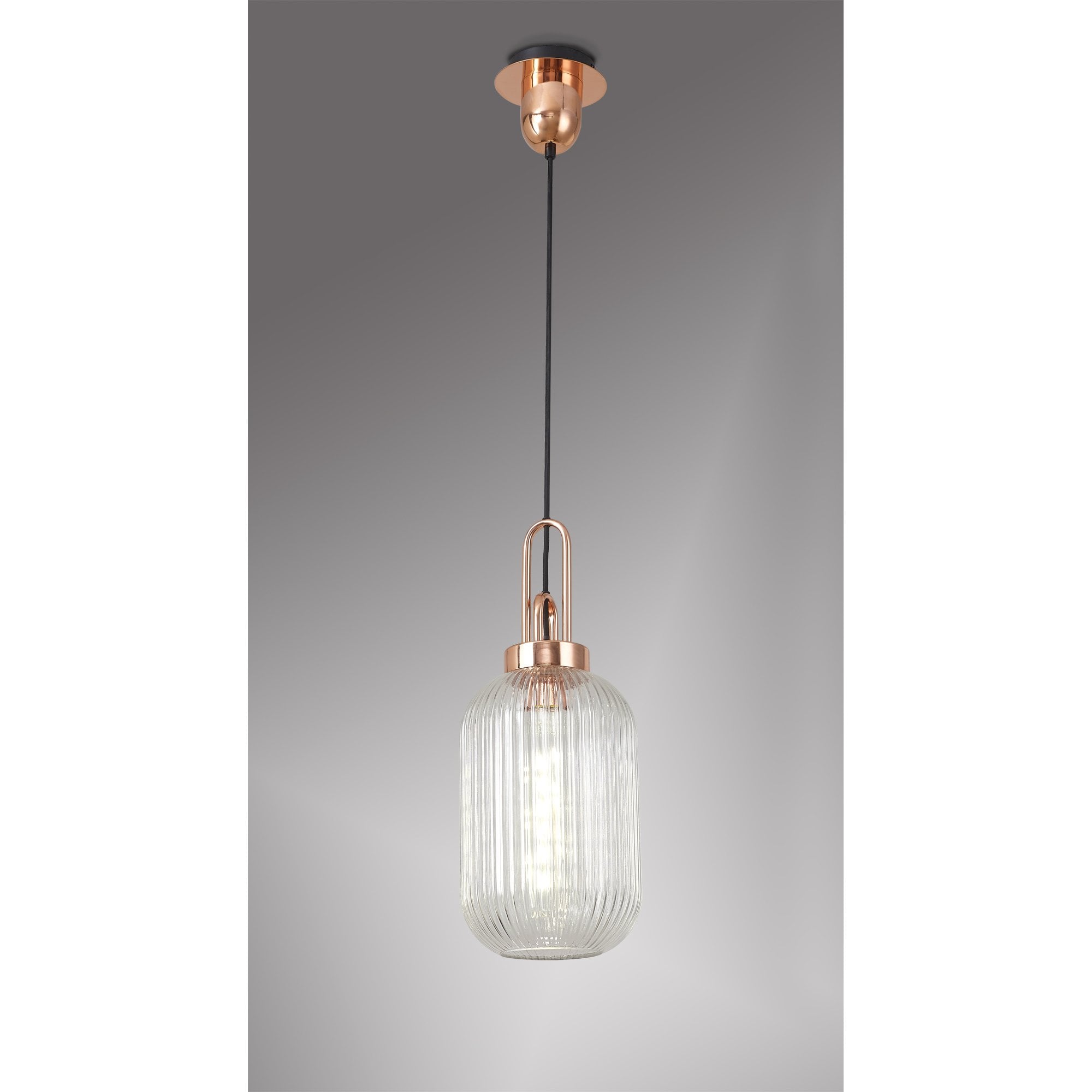 NLK05319 Amsterdam 1 Light Pendant Copper Matt Black