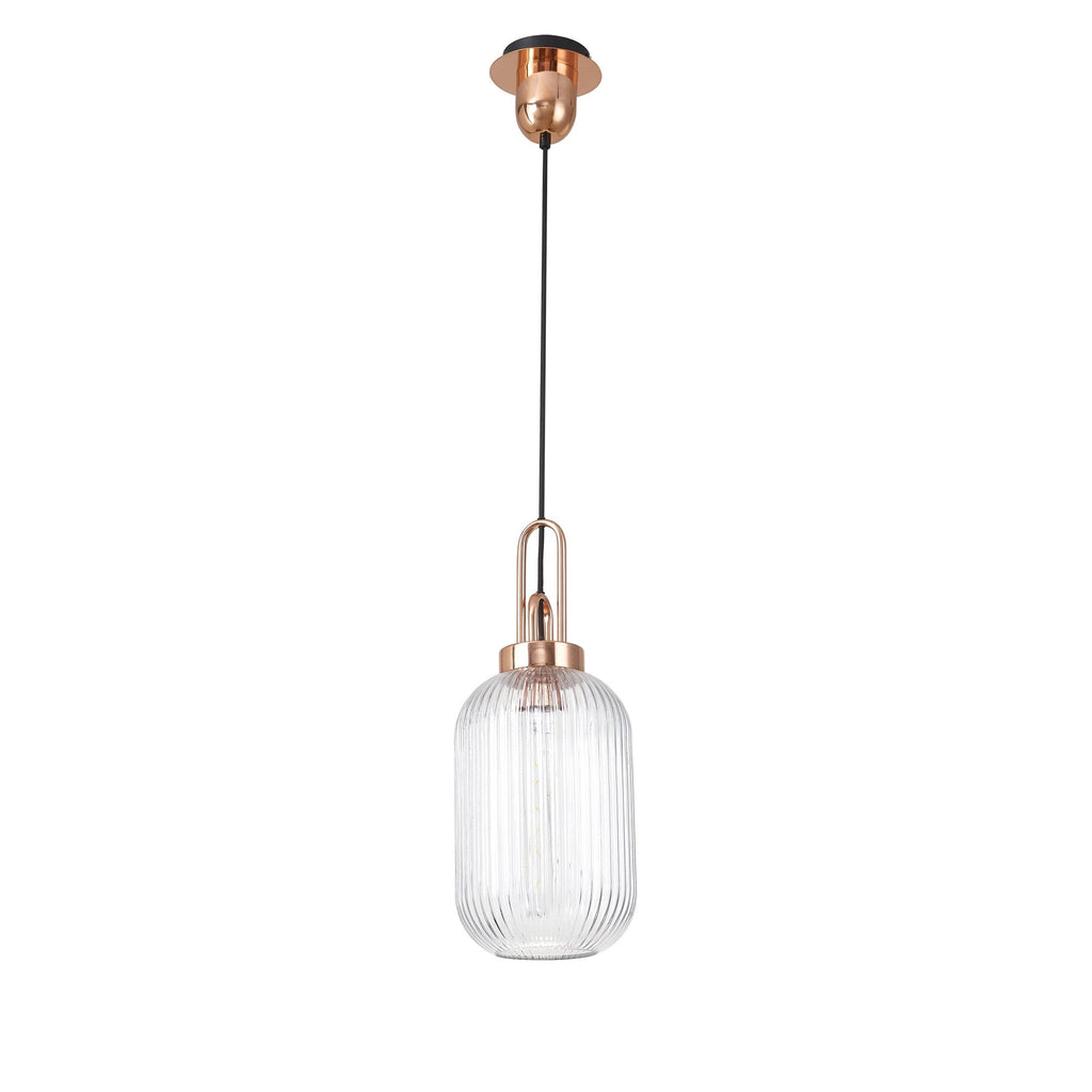 NLK05319 Amsterdam 1 Light Pendant Copper Matt Black