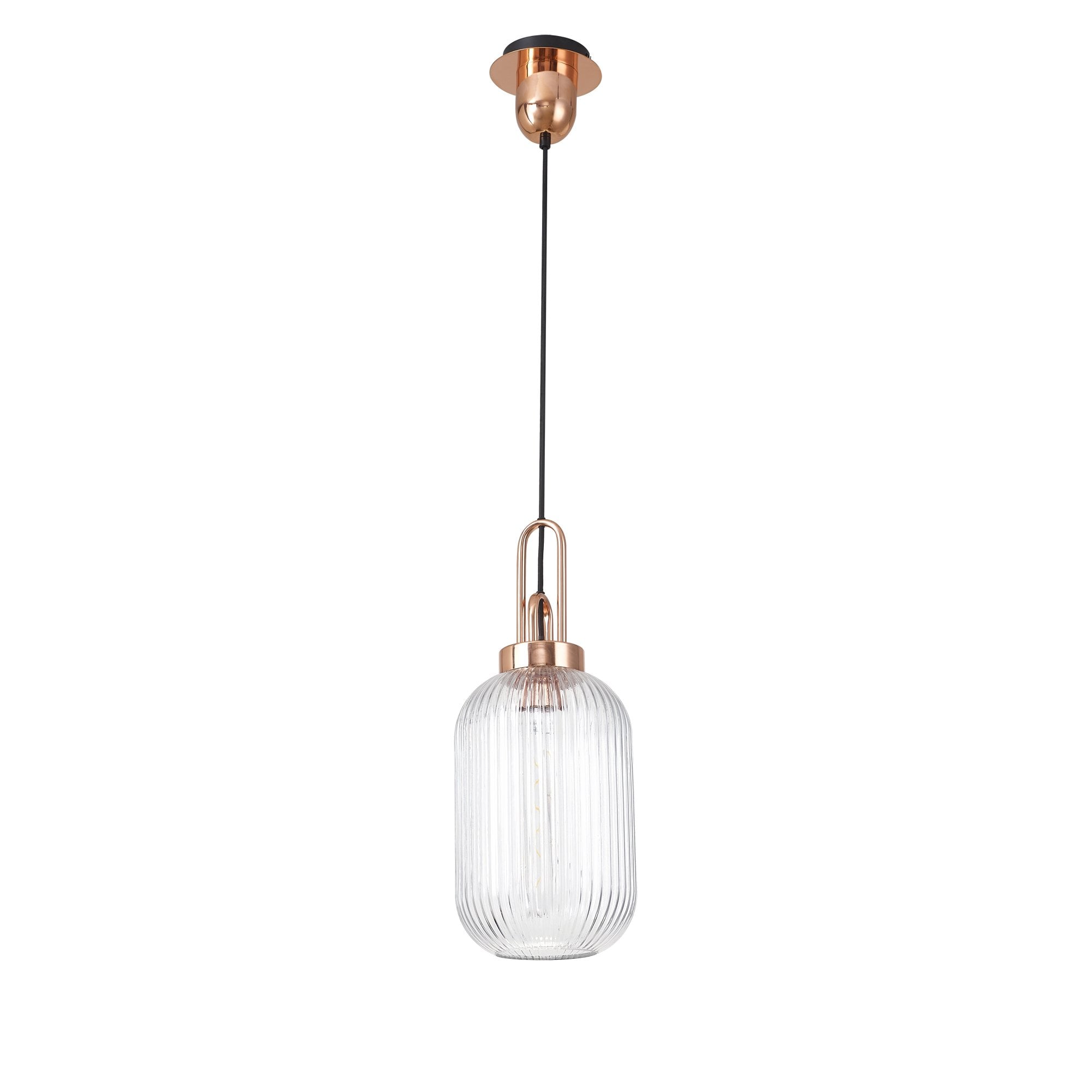 NLK05319 Amsterdam 1 Light Pendant Copper Matt Black