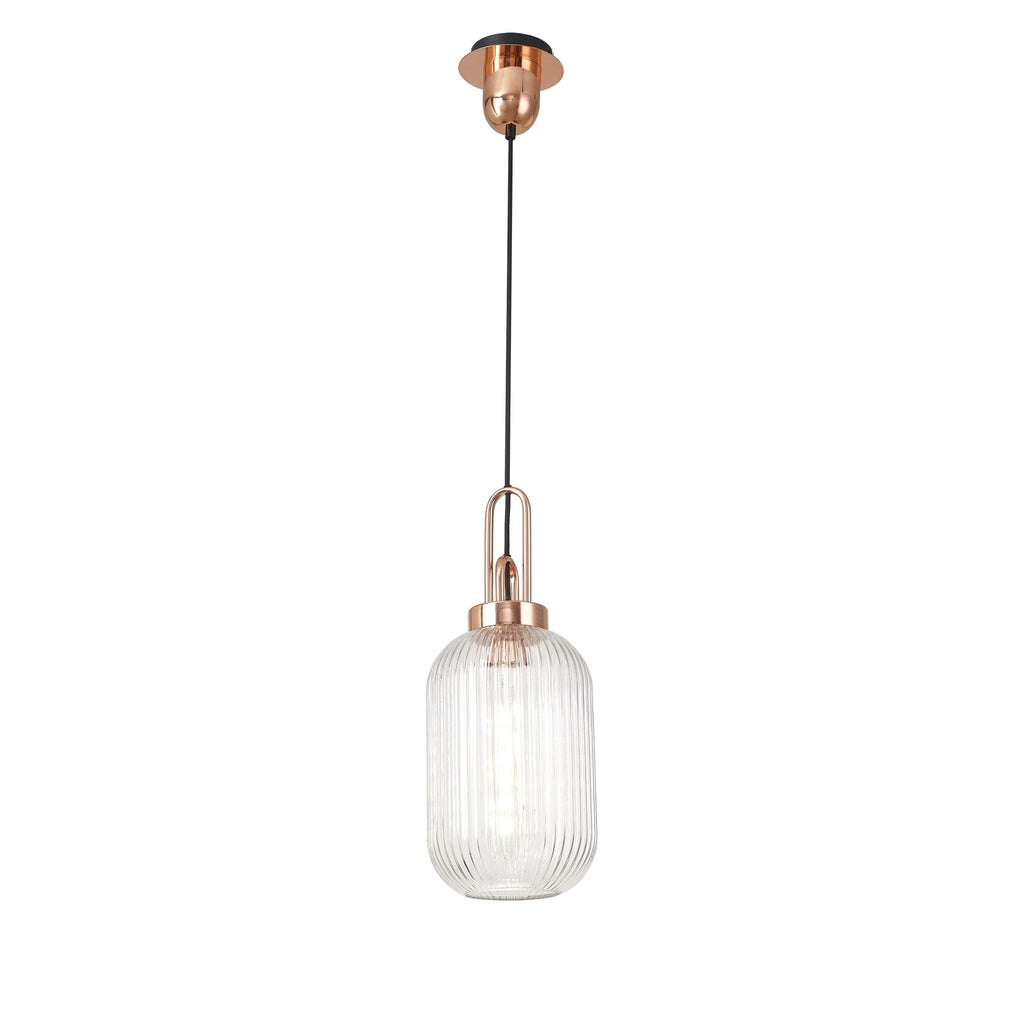 NLK05319 Amsterdam 1 Light Pendant Copper Matt Black