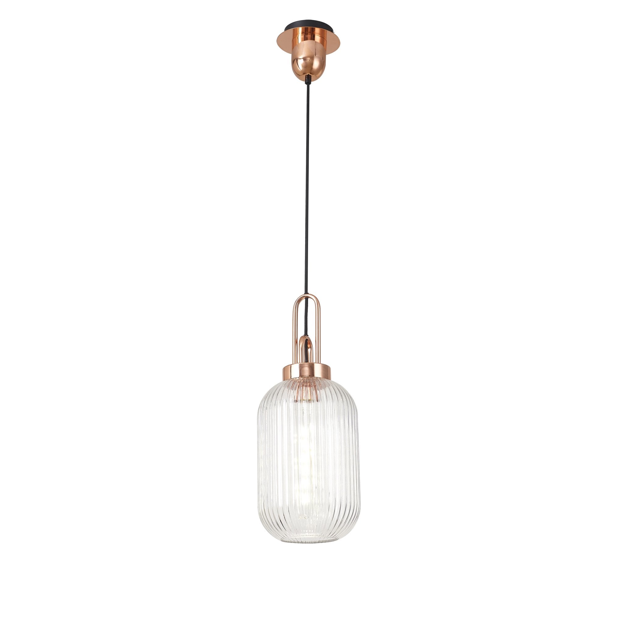 NLK05319 Amsterdam 1 Light Pendant Copper Matt Black