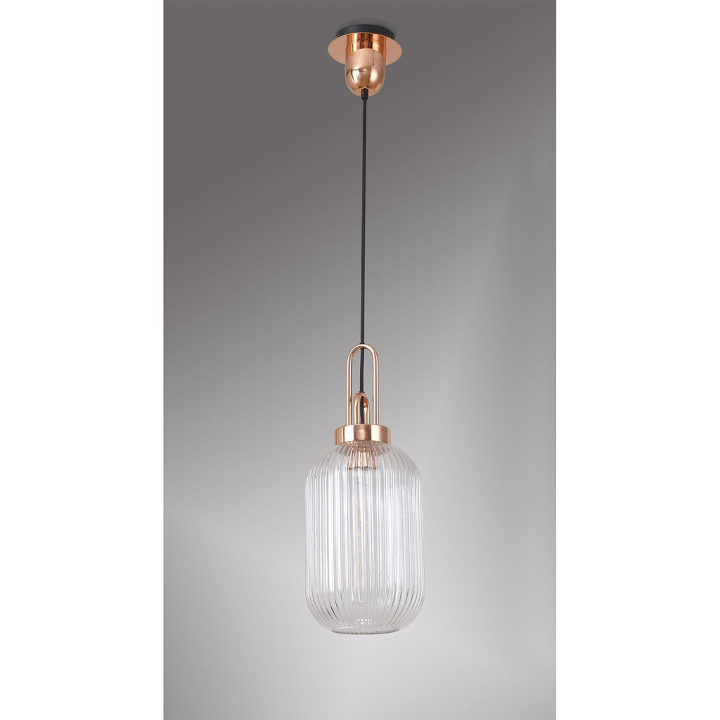 NLK05319 Amsterdam 1 Light Pendant Copper Matt Black