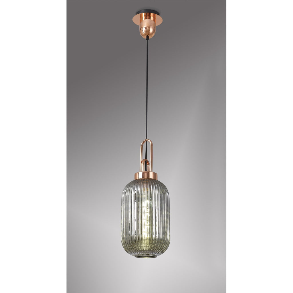 NLK05329 Amsterdam 1 Light Pendant Copper Matt Black