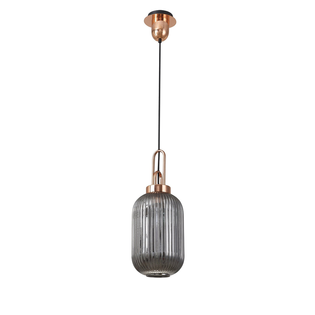 NLK05329 Amsterdam 1 Light Pendant Copper Matt Black