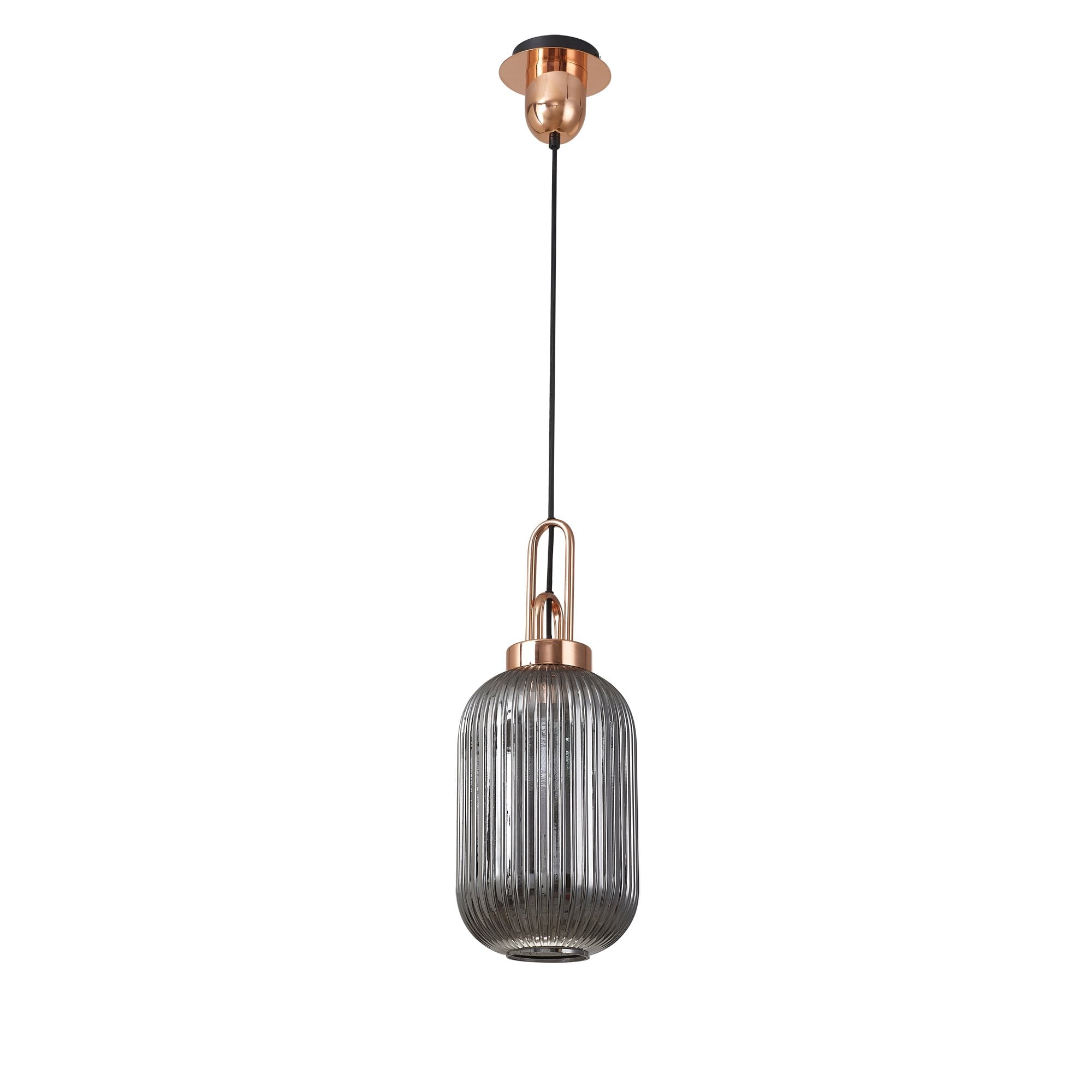 NLK05329 Amsterdam 1 Light Pendant Copper Matt Black
