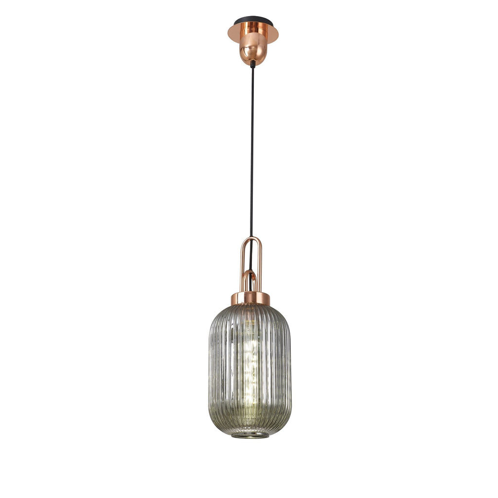 NLK05329 Amsterdam 1 Light Pendant Copper Matt Black