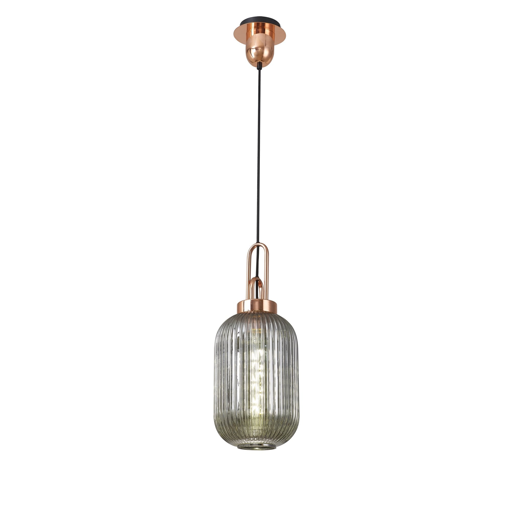 NLK05329 Amsterdam 1 Light Pendant Copper Matt Black