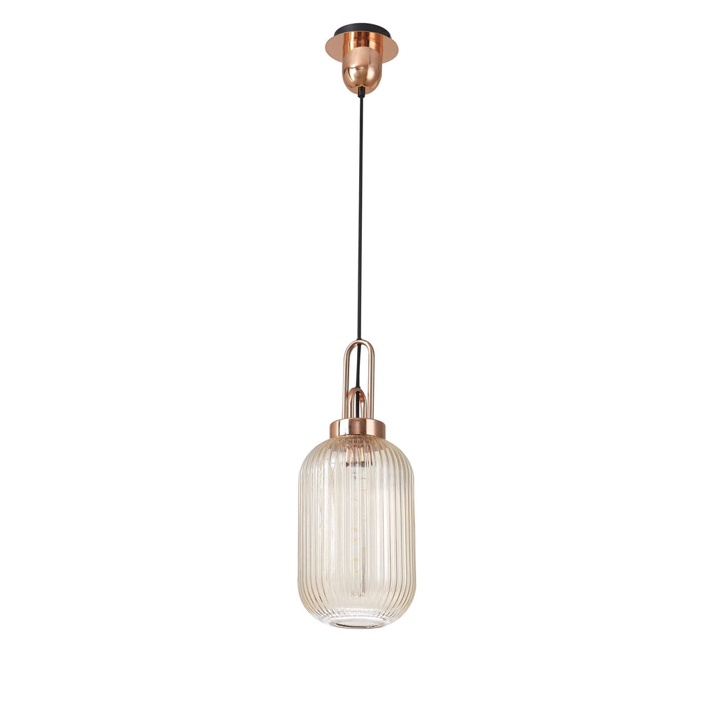 NLK05339 Amsterdam 1 Light Pendant Copper Matt Black