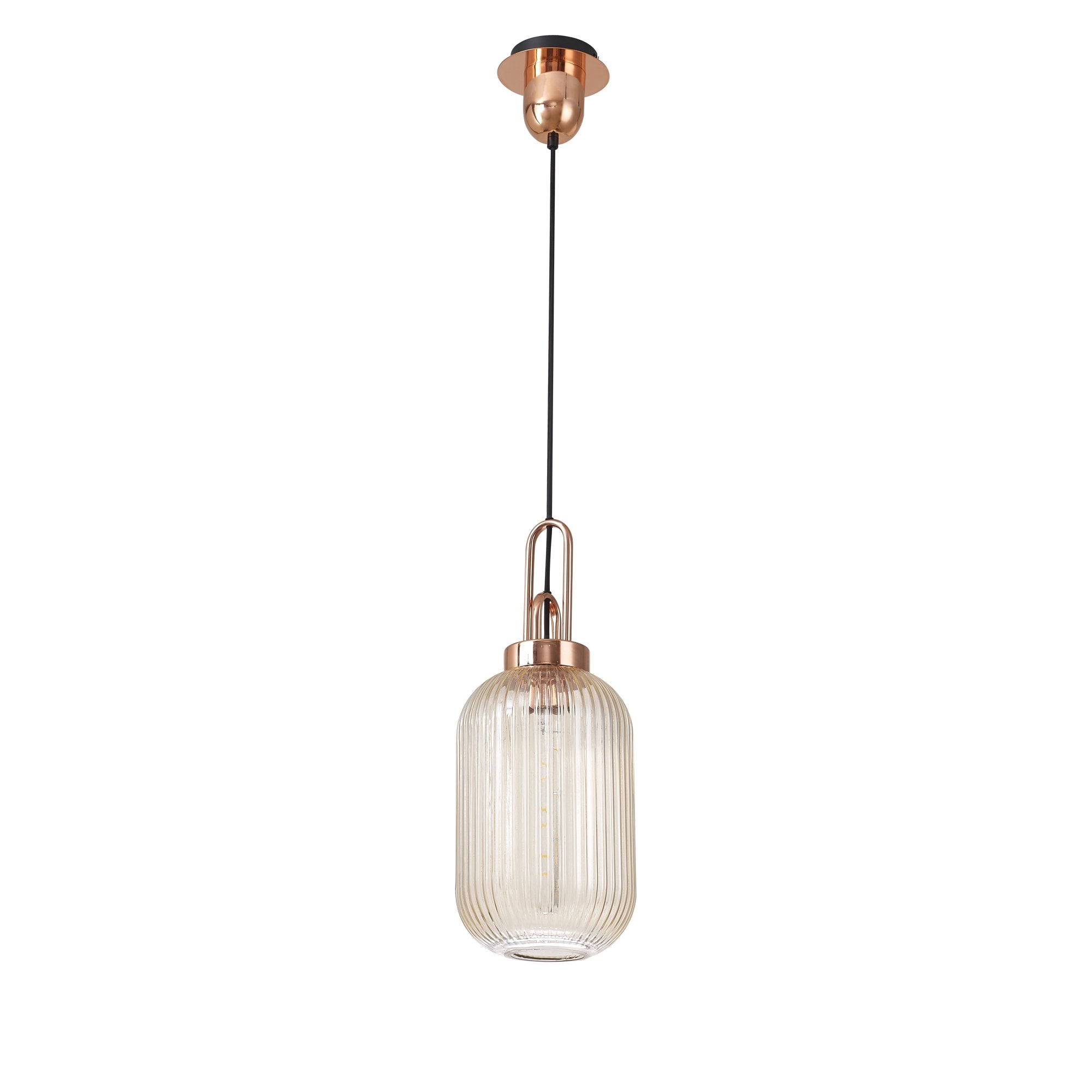NLK05339 Amsterdam 1 Light Pendant Copper Matt Black