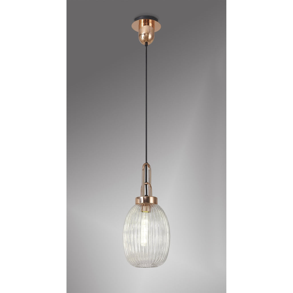 NLK05349 Amsterdam 1 Light Pendant Copper Matt Black