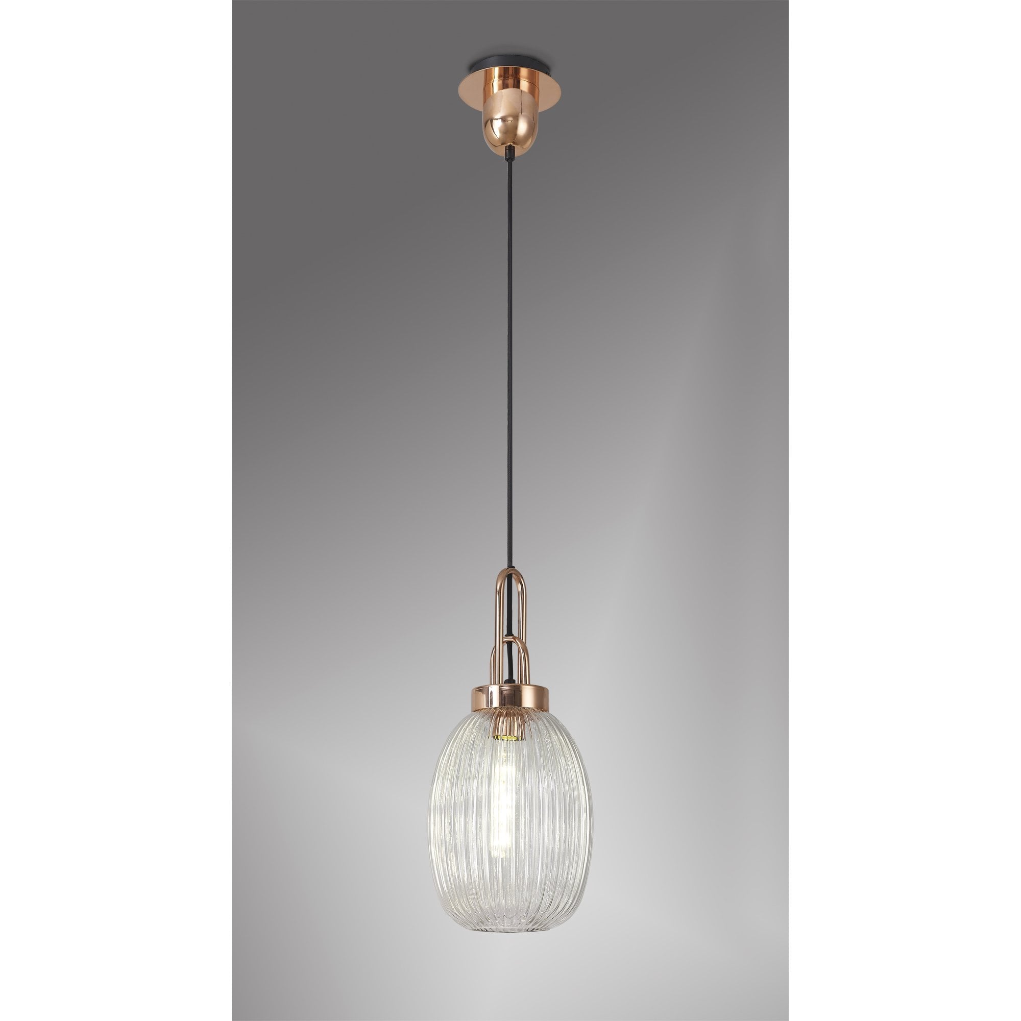 NLK05349 Amsterdam 1 Light Pendant Copper Matt Black