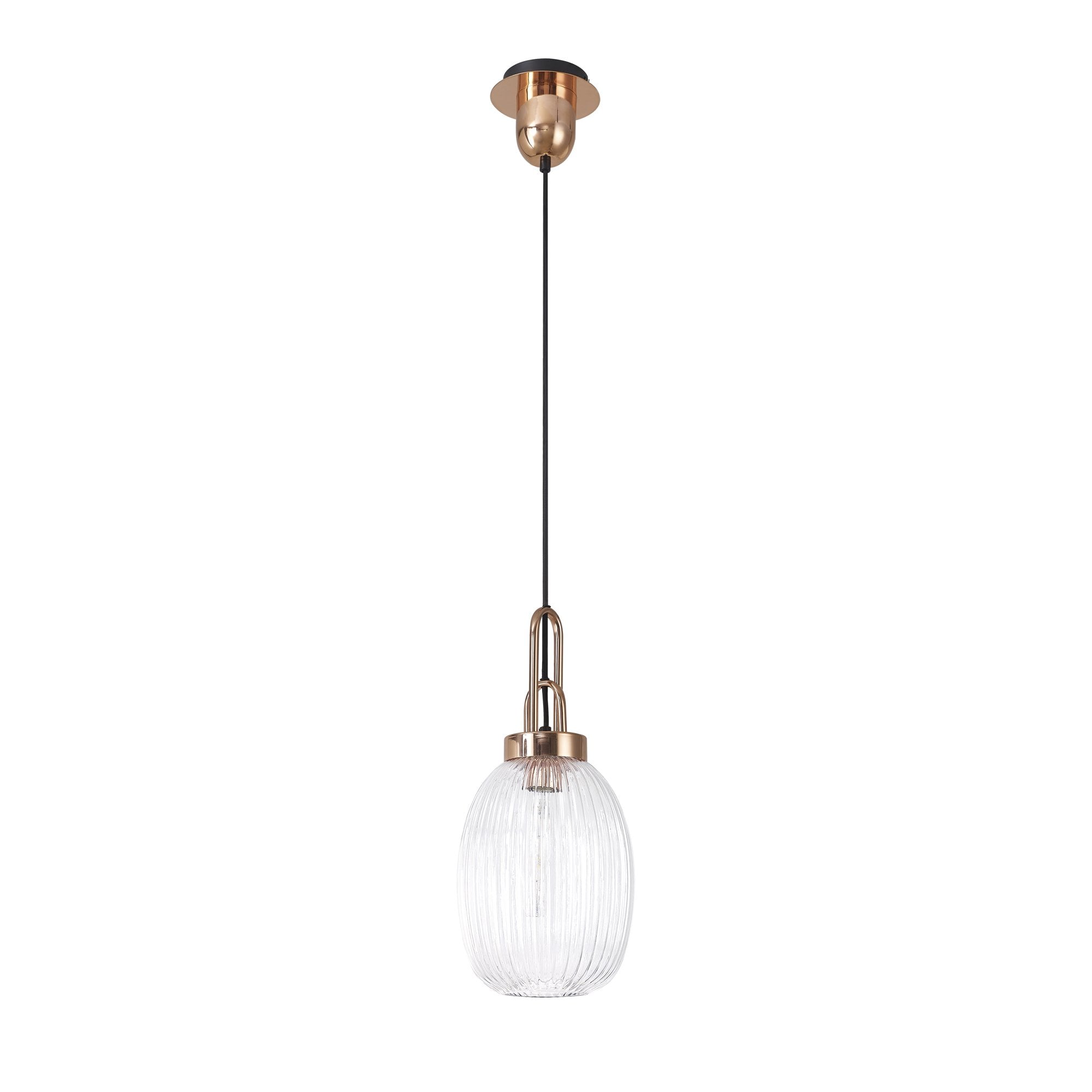 NLK05349 Amsterdam 1 Light Pendant Copper Matt Black