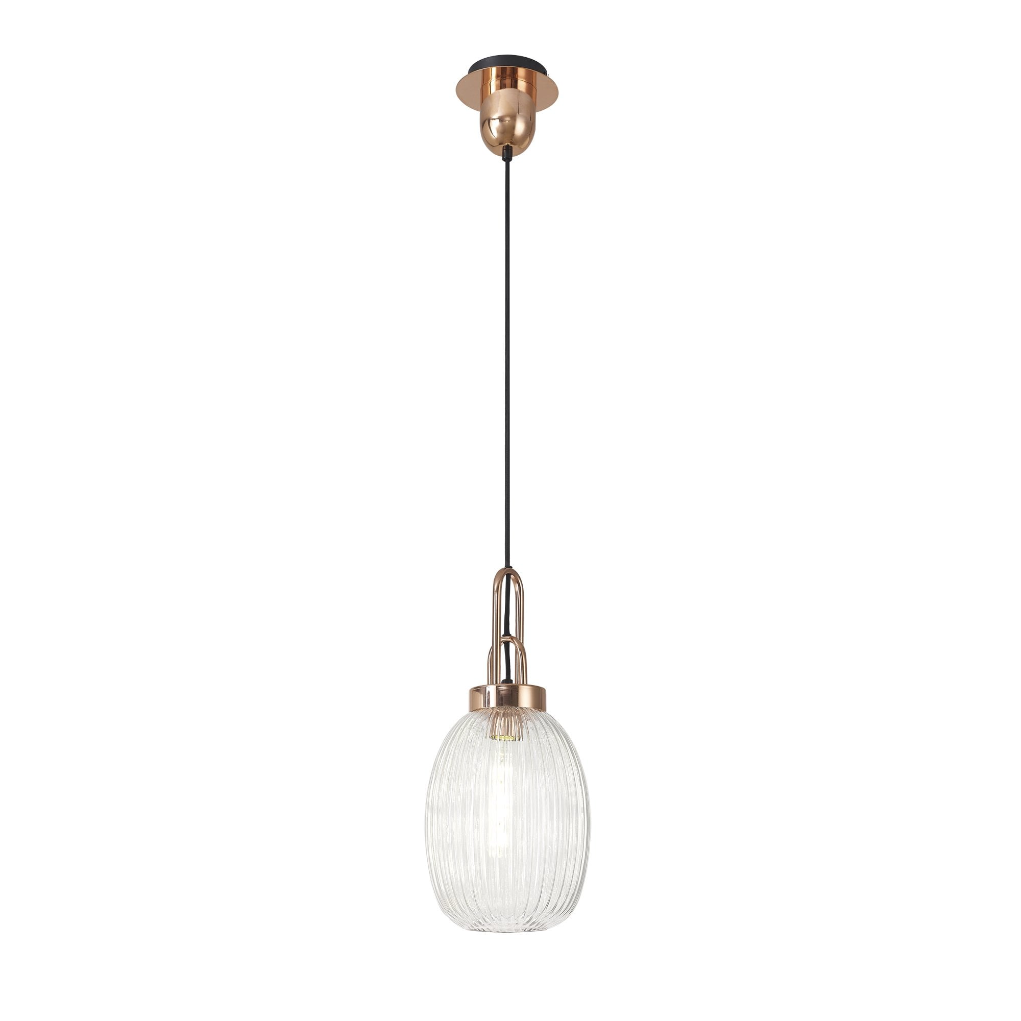 NLK05349 Amsterdam 1 Light Pendant Copper Matt Black
