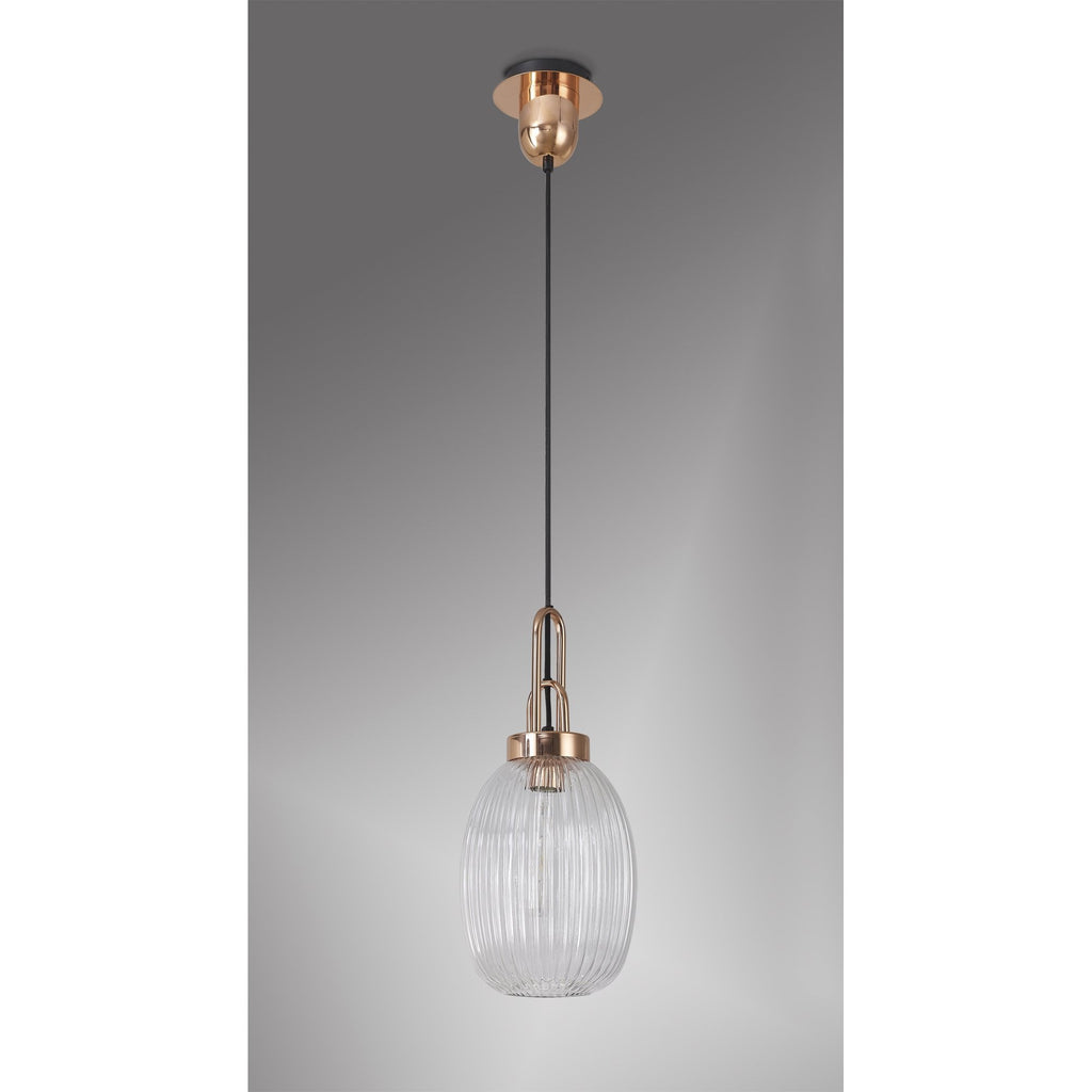 NLK05349 Amsterdam 1 Light Pendant Copper Matt Black