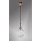 NLK05349 Amsterdam 1 Light Pendant Copper Matt Black