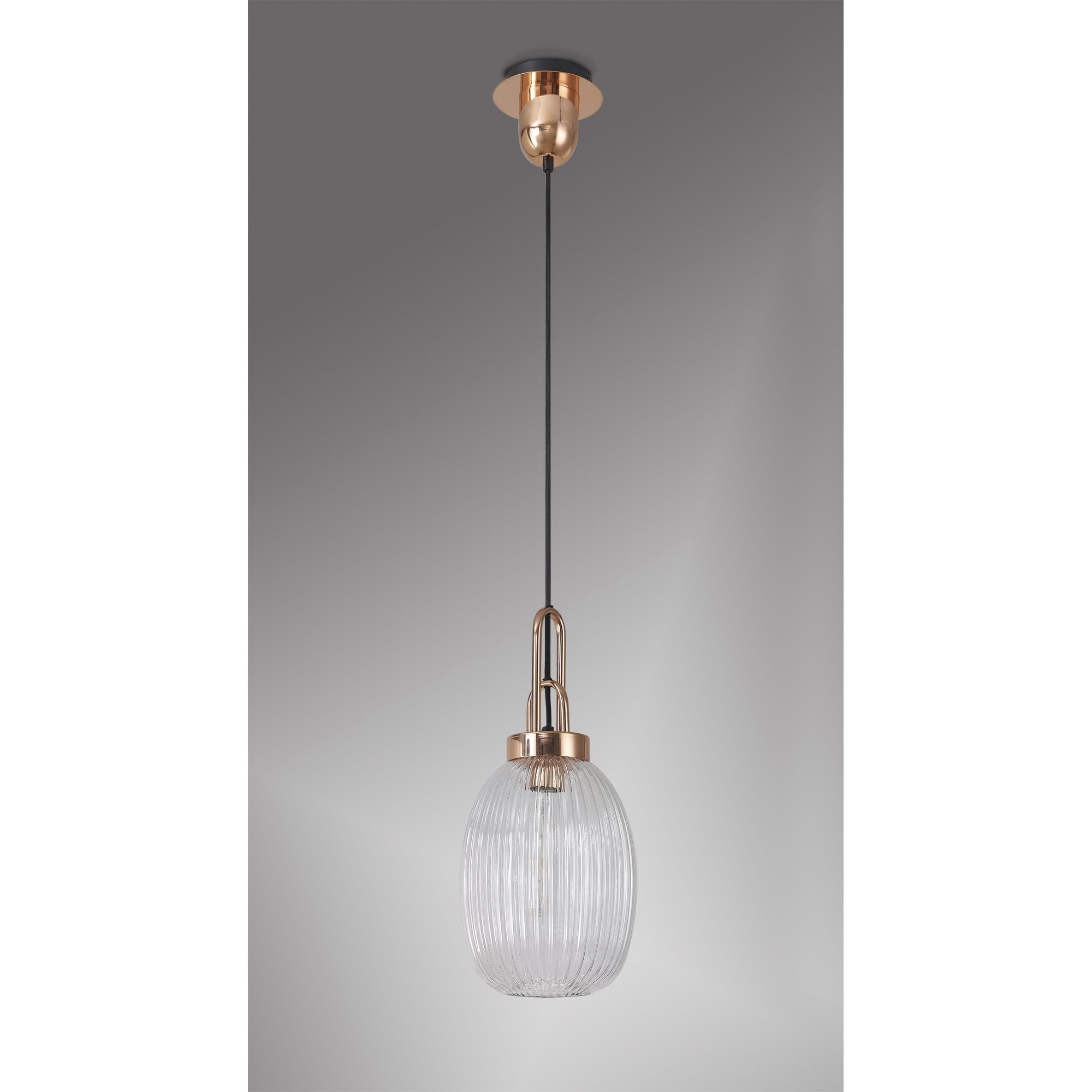 NLK05349 Amsterdam 1 Light Pendant Copper Matt Black