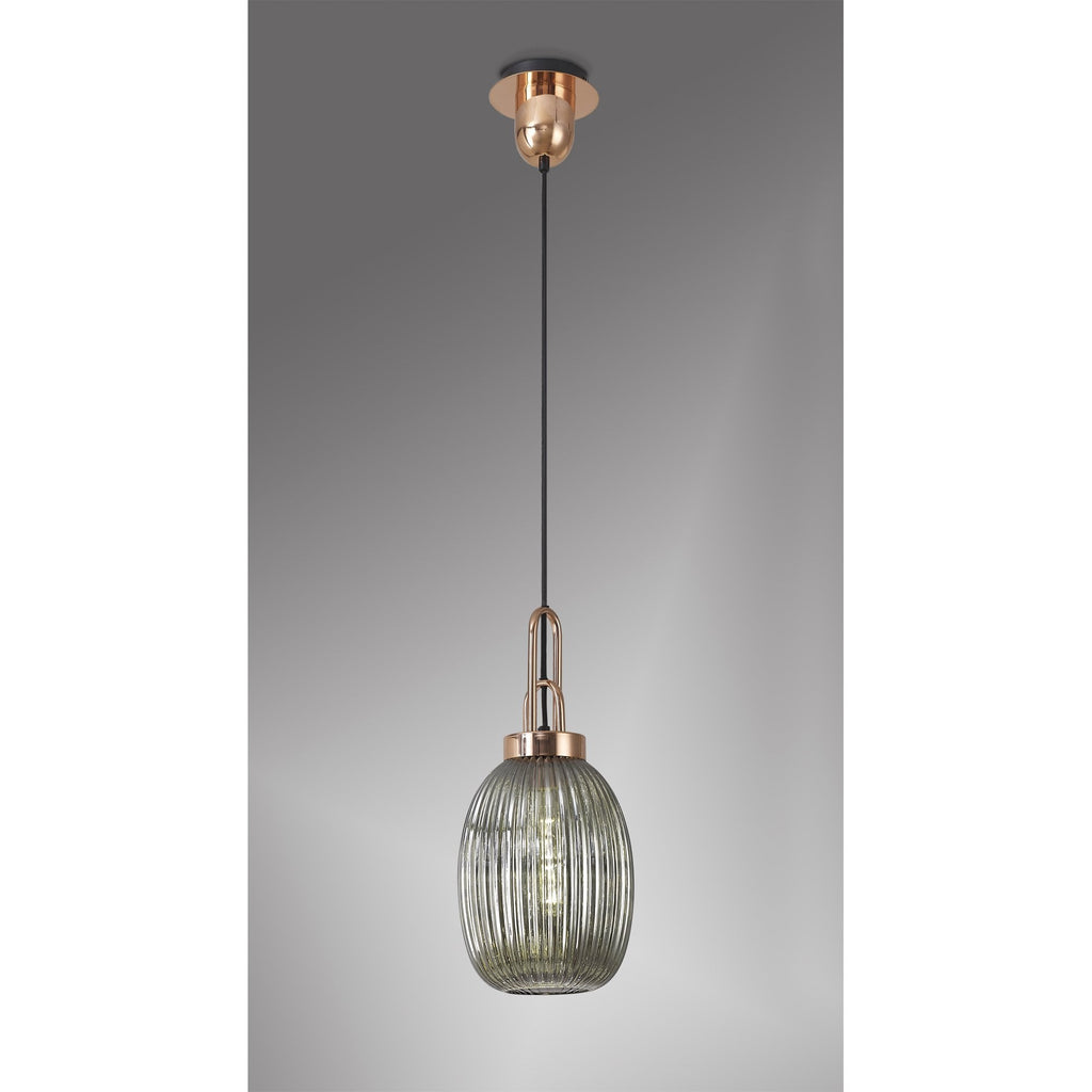 NLK05359 Amsterdam 1 Light Pendant Copper Matt Black