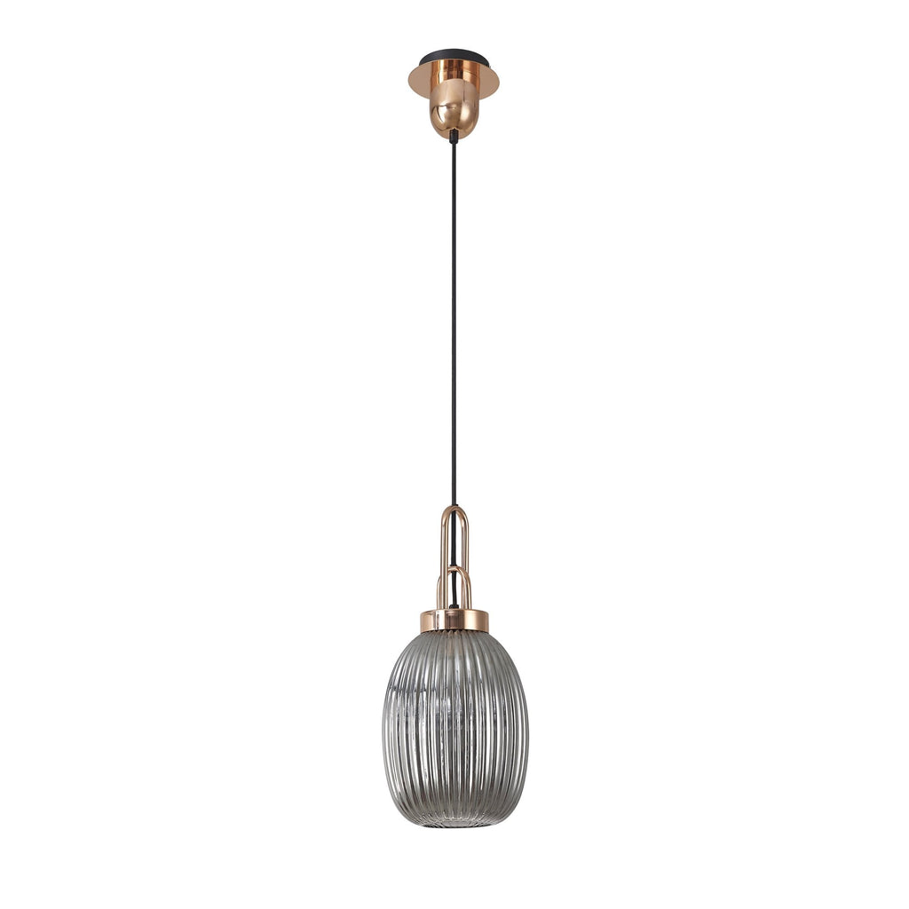 NLK05359 Amsterdam 1 Light Pendant Copper Matt Black