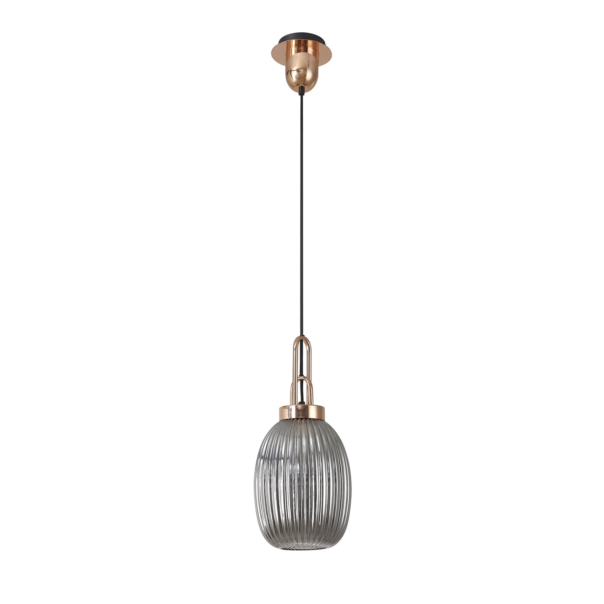 NLK05359 Amsterdam 1 Light Pendant Copper Matt Black