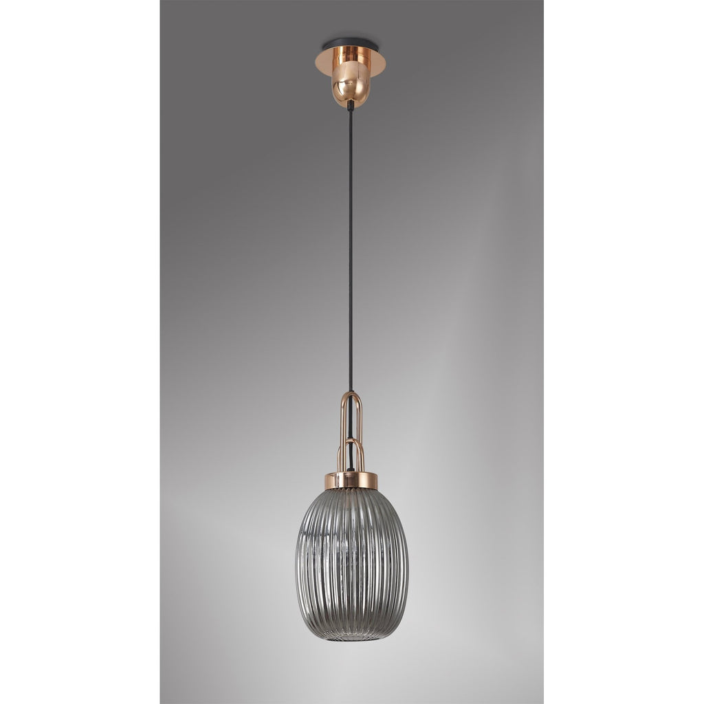 NLK05359 Amsterdam 1 Light Pendant Copper Matt Black