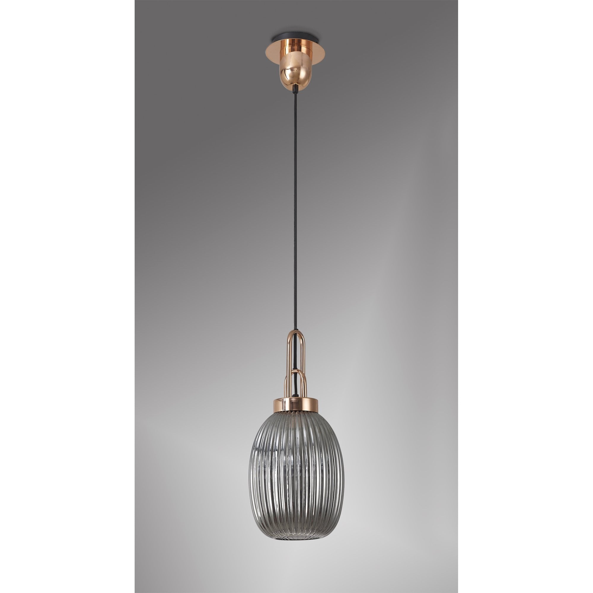 NLK05359 Amsterdam 1 Light Pendant Copper Matt Black