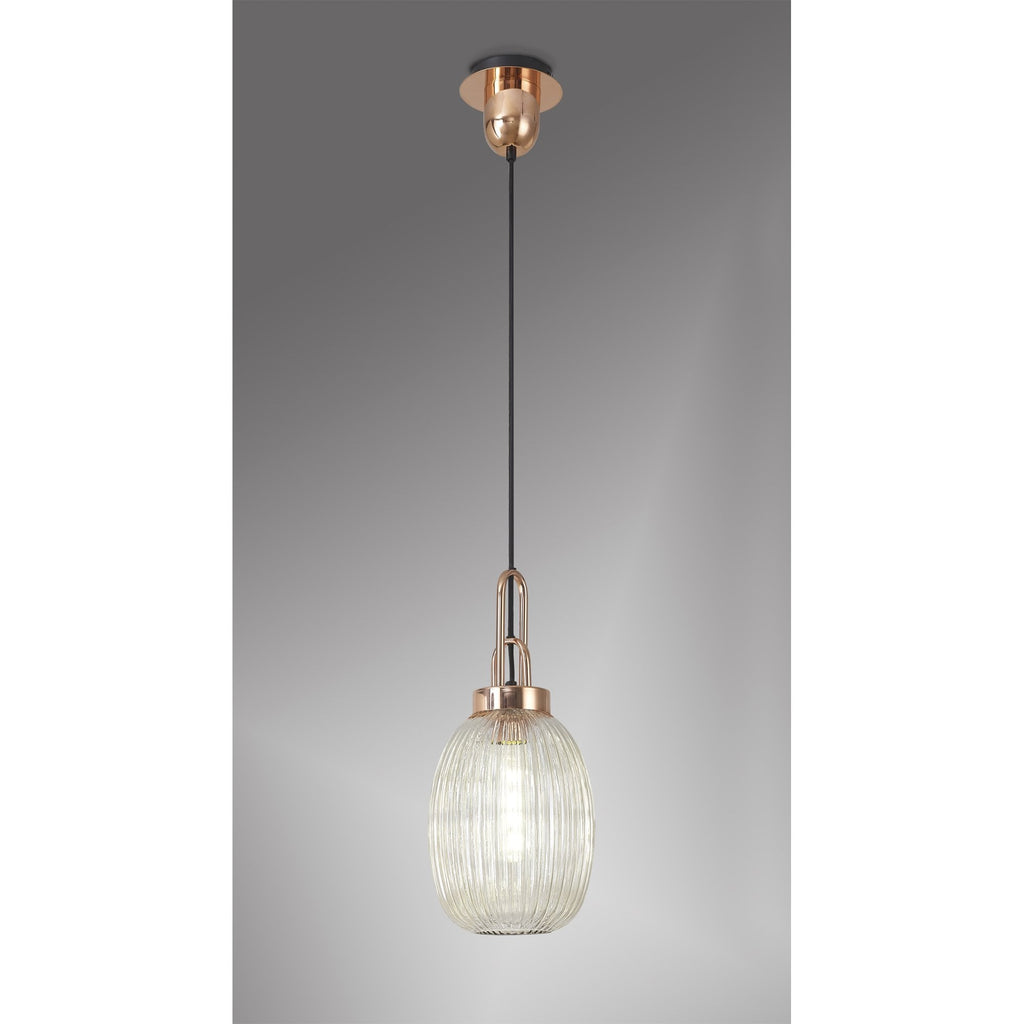 NLK05369 Amsterdam 1 Light Pendant Copper Matt Black