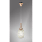 NLK05369 Amsterdam 1 Light Pendant Copper Matt Black