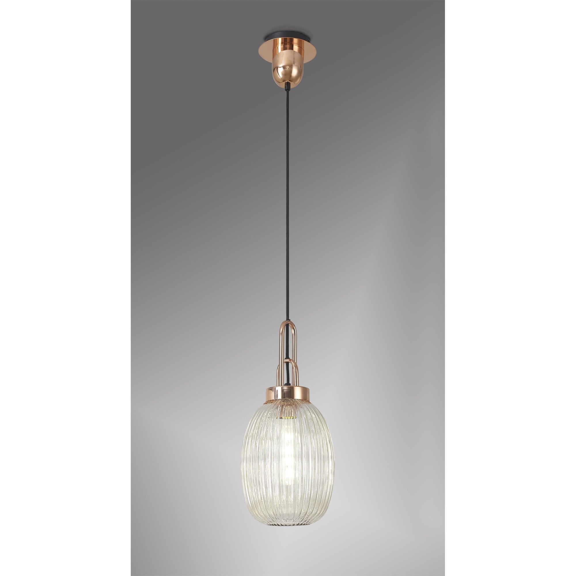 NLK05369 Amsterdam 1 Light Pendant Copper Matt Black