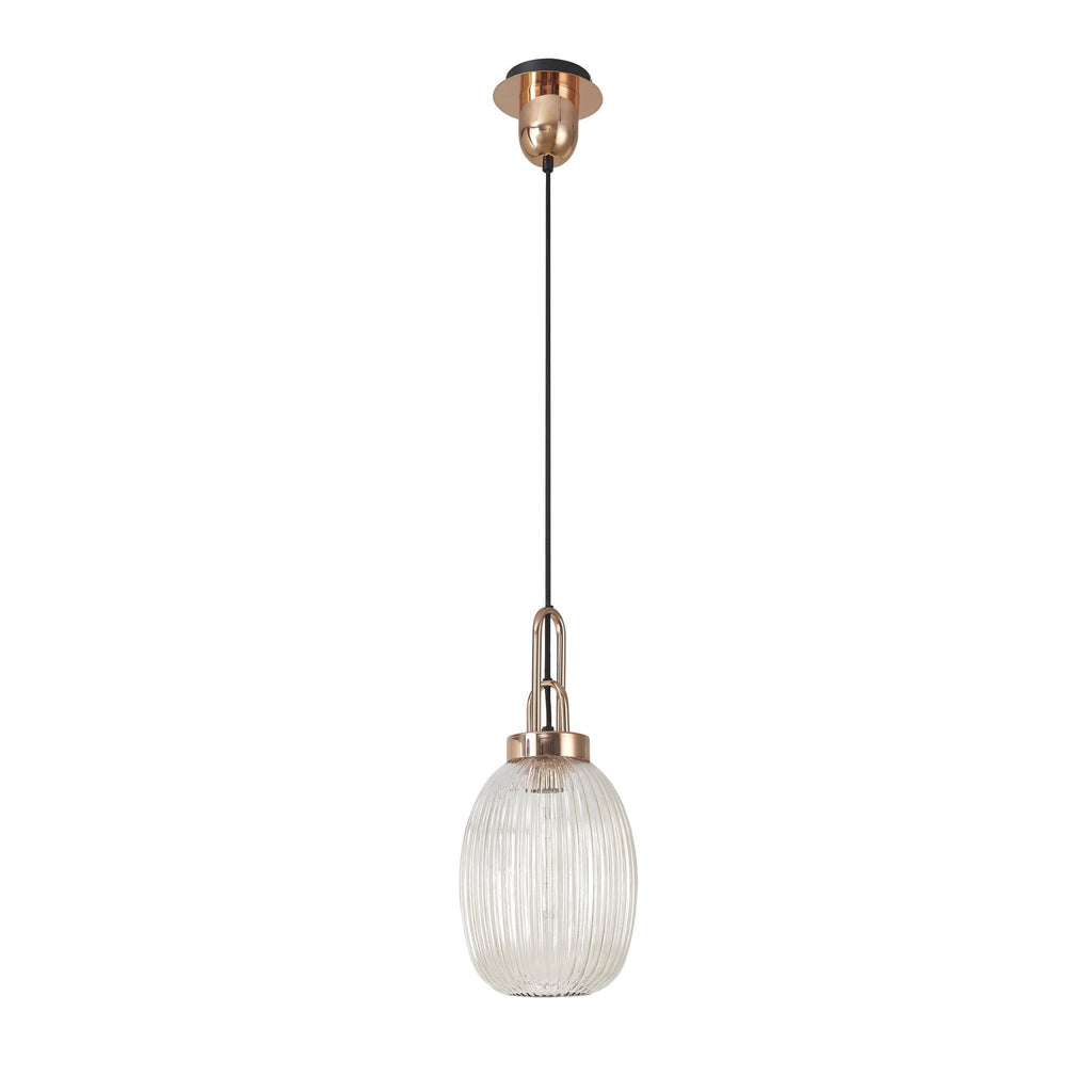 NLK05369 Amsterdam 1 Light Pendant Copper Matt Black