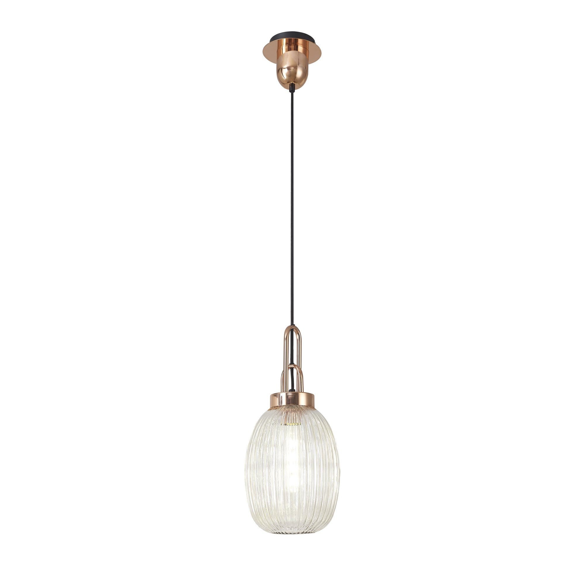 NLK05369 Amsterdam 1 Light Pendant Copper Matt Black