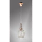 NLK05369 Amsterdam 1 Light Pendant Copper Matt Black
