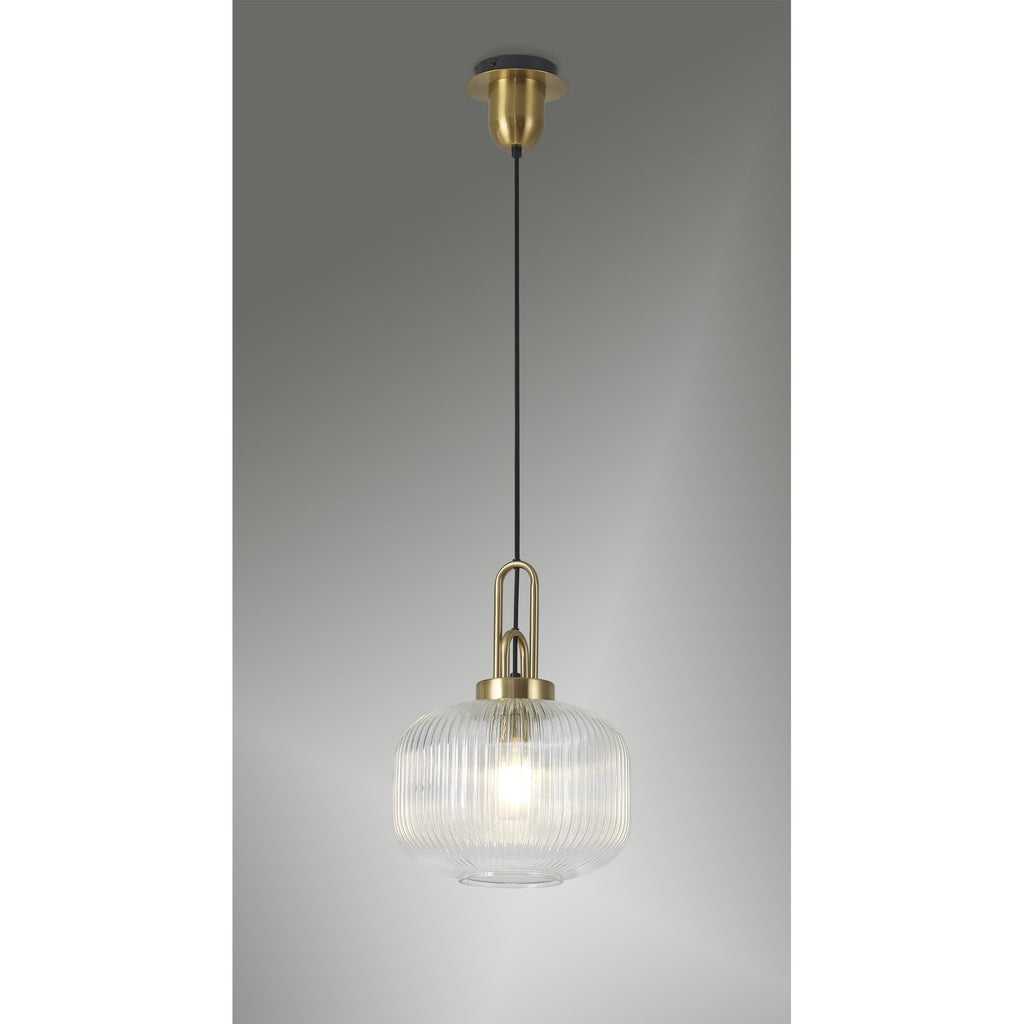 NLK05399 Amsterdam 1 Light Pendant Brass Gold Matt Black