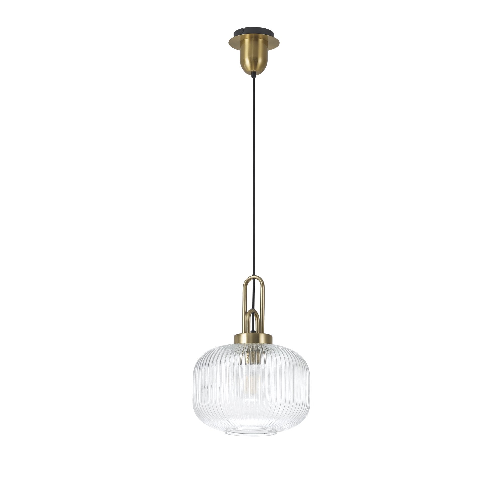 NLK05399 Amsterdam 1 Light Pendant Brass Gold Matt Black