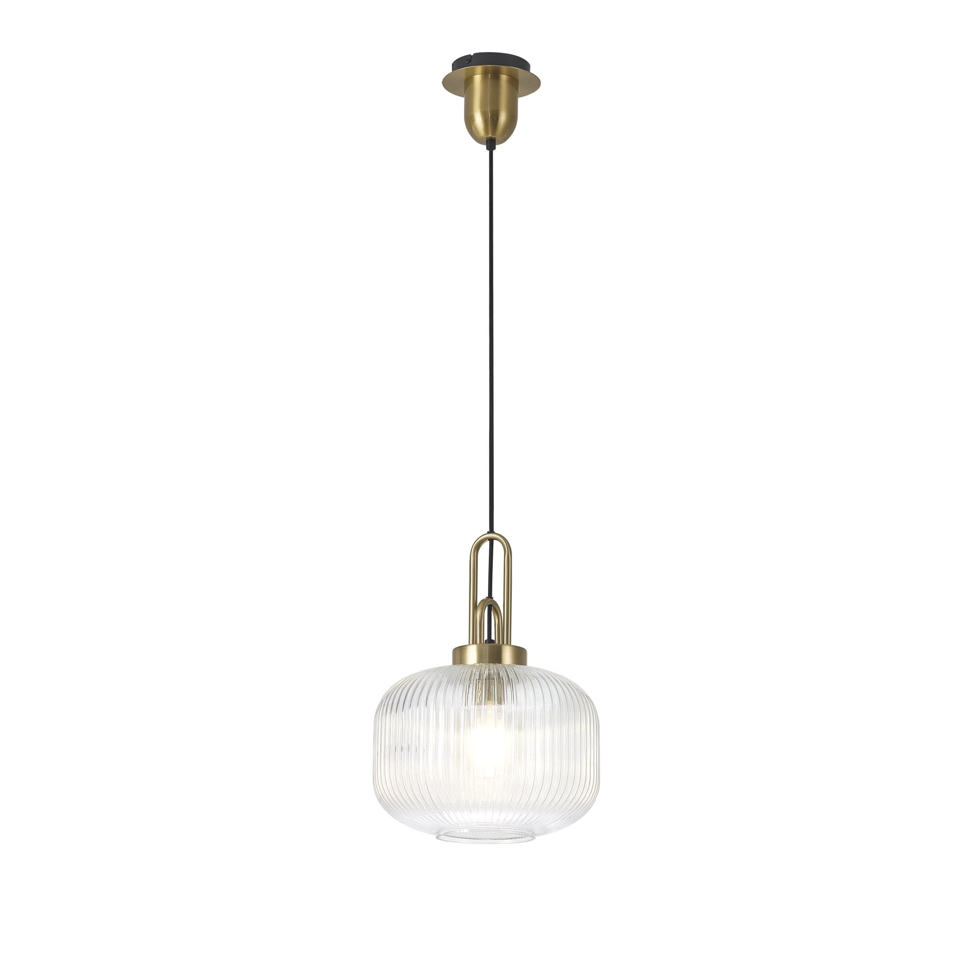 NLK05399 Amsterdam 1 Light Pendant Brass Gold Matt Black