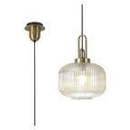NLK05409 Amsterdam 1 Light Pendant Brass Gold Matt Black