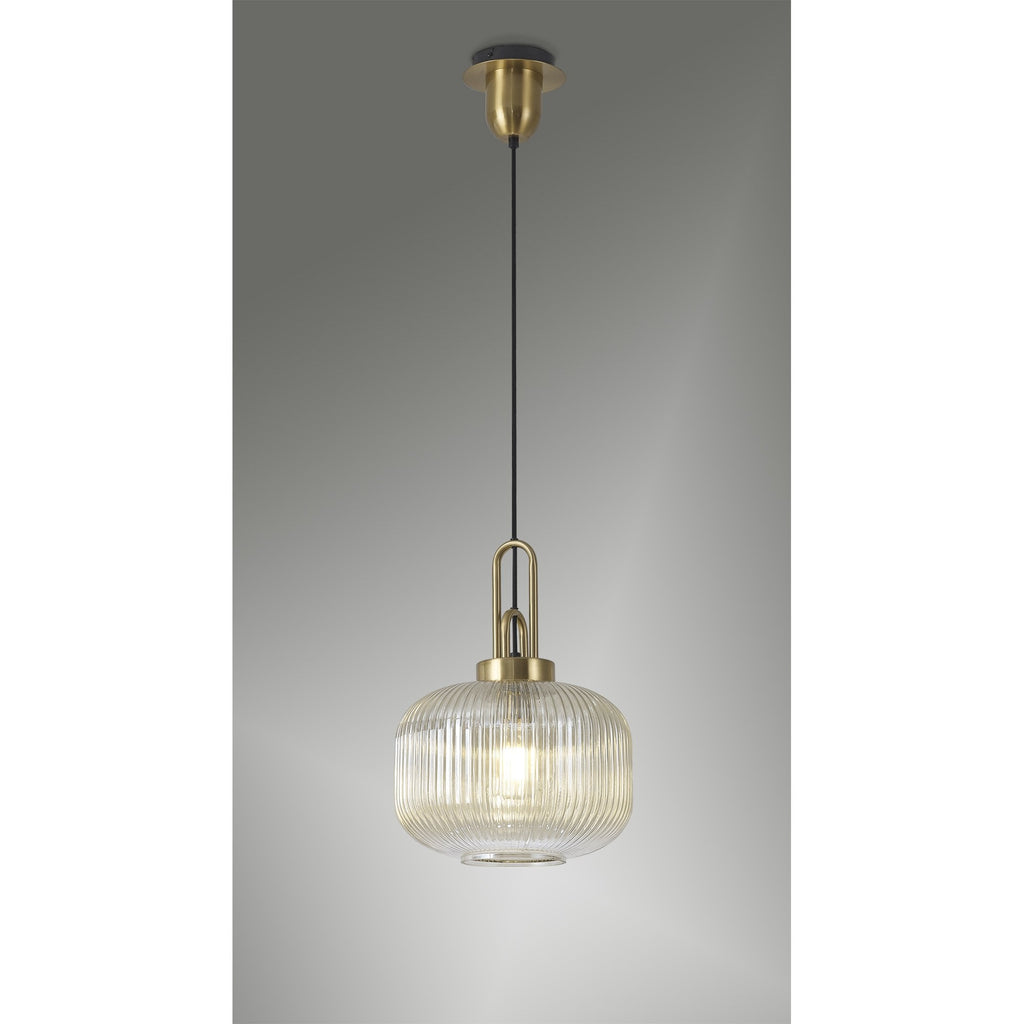 NLK05409 Amsterdam 1 Light Pendant Brass Gold Matt Black