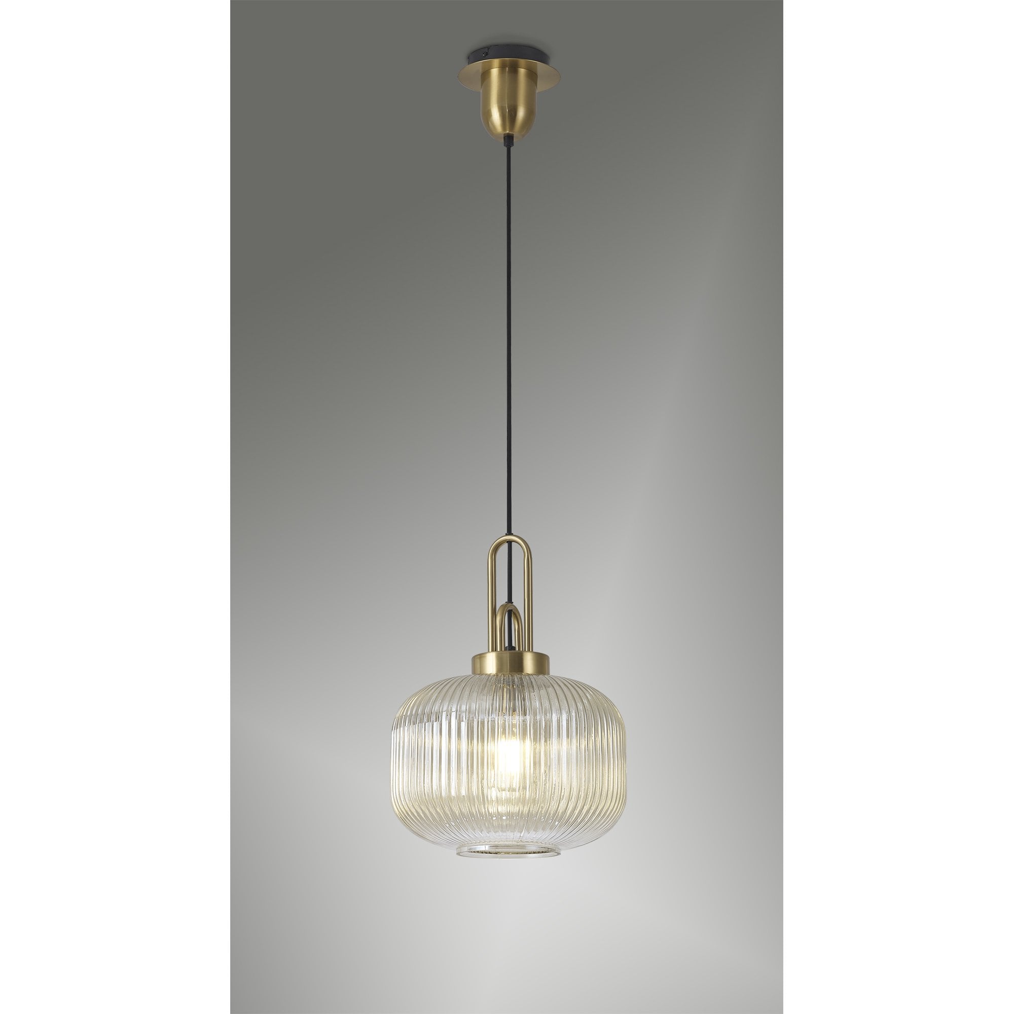 NLK05409 Amsterdam 1 Light Pendant Brass Gold Matt Black